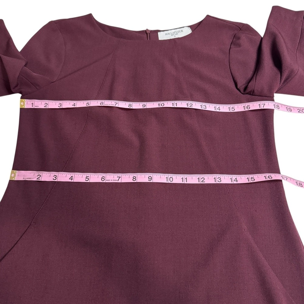 MM LaFleur Dress Womens Size 8 Plum Purple Career Work Office 3/4 Sleeve - Picture 9 of 10